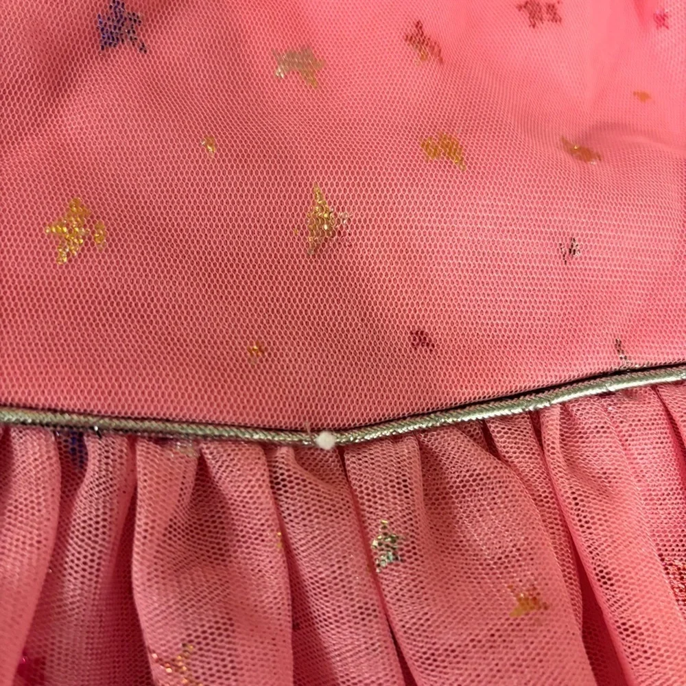 Dani Chins Pink Star Tulle Dress, Size 4 Years, Sleeveless